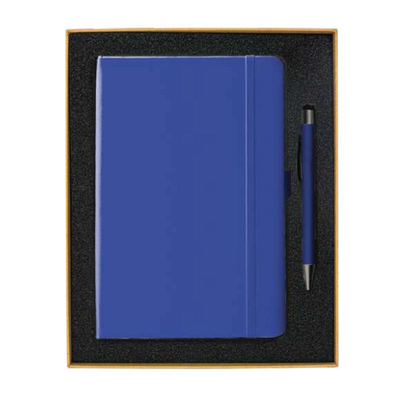 Promotional Gift Sets With Cushioned Gift Boxes with PU Notebook, Metal pen with stylus